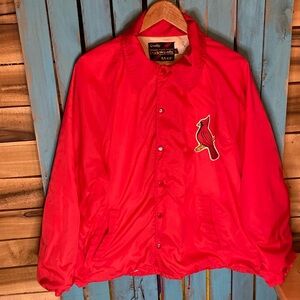 Vintage 70s Sears Men’s Store windbreaker size XL red embroidered cardinal